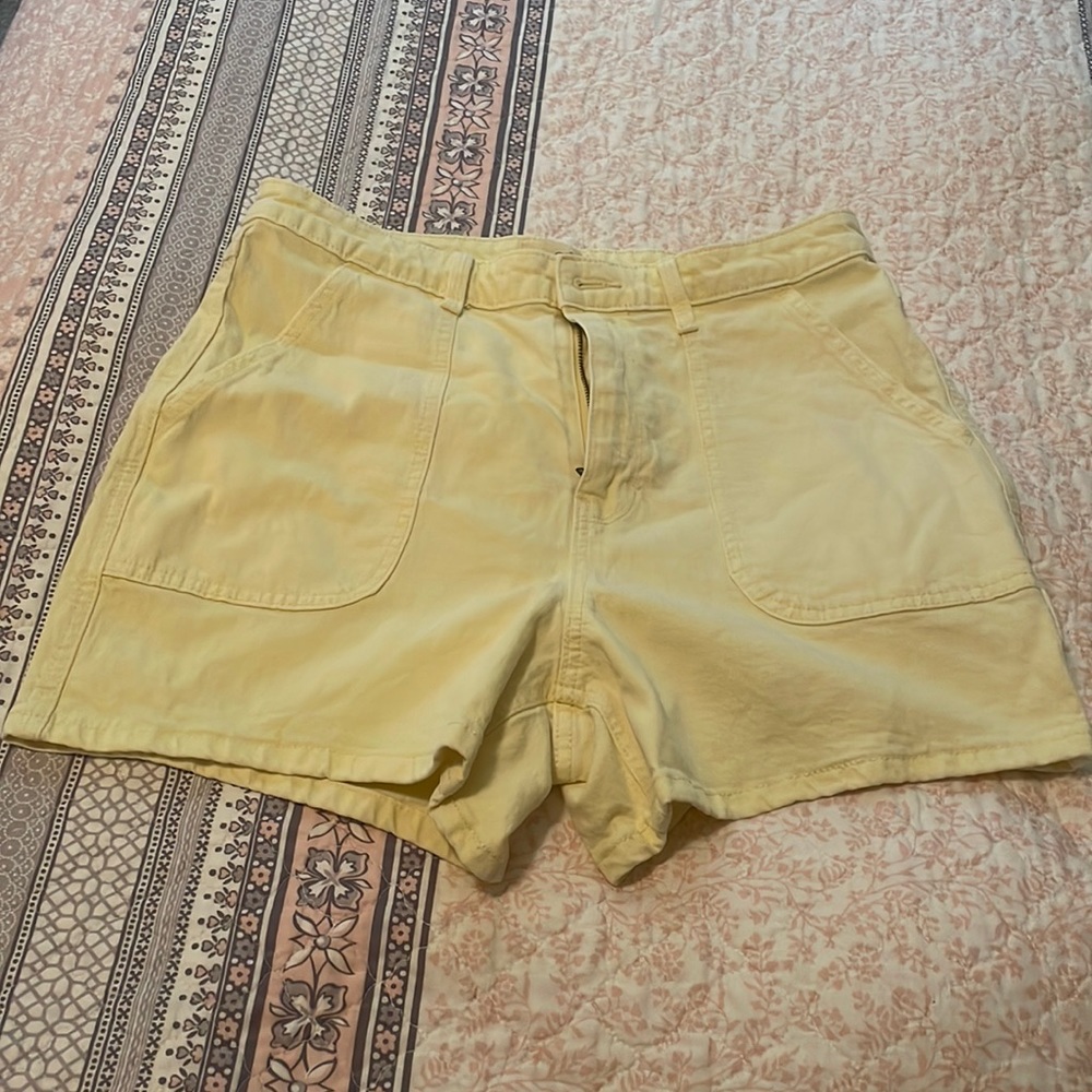 Only worn once. Target high wasted yellow shorts